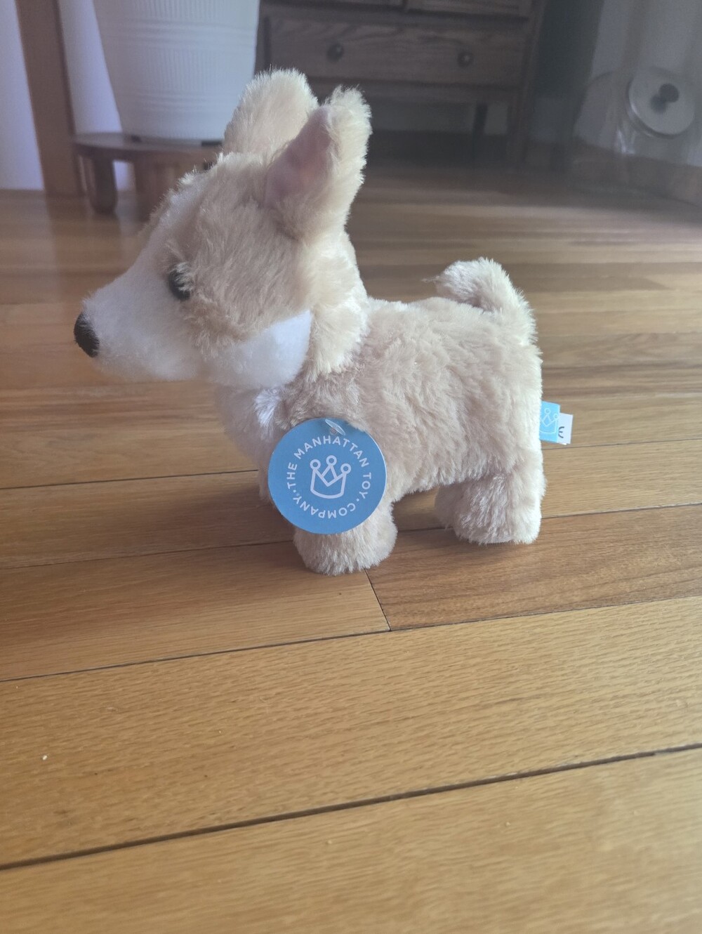 Manhattan Toy Plush Corgi in Light Tan and White
